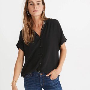 Madewell Central Drapey Shirt Black Size XL Women's Viscose